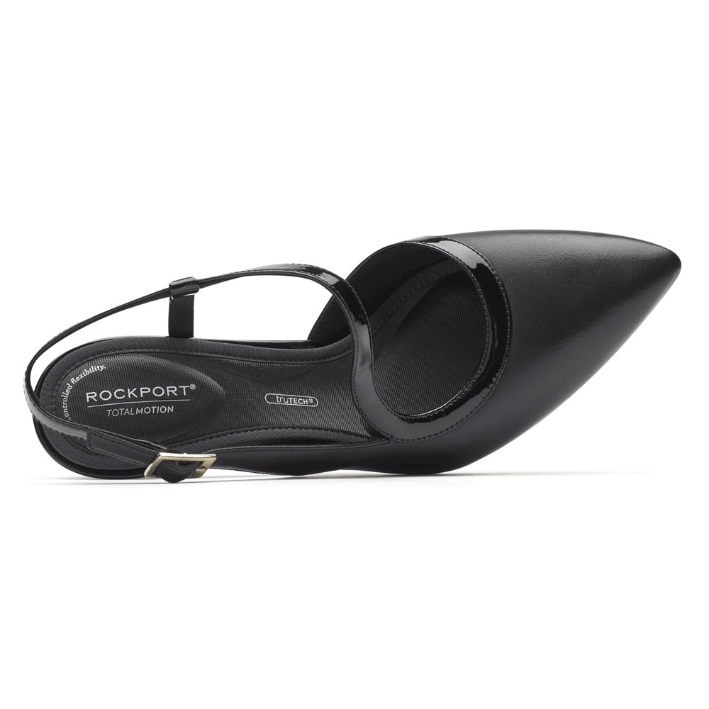 Rockport Pumps For Womens Black - Total Motion Slingback - EU3105682